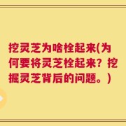 挖灵芝为啥栓起来(为何要将灵芝栓起来？挖掘灵芝背后的问题。)