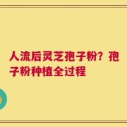 人流后灵芝孢子粉？孢子粉种植全过程