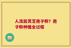 人流后灵芝孢子粉？孢子粉种植全过程