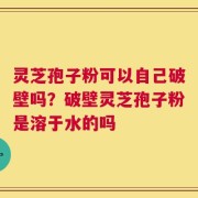 灵芝孢子粉可以自己破壁吗？破壁灵芝孢子粉是溶于水的吗