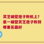 灵芝破壁孢子粉机上？紫一破壁灵芝孢子粉到哪里买最好