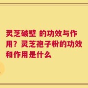 灵芝破壁 的功效与作用？灵芝孢子粉的功效和作用是什么