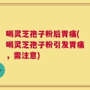 喝灵芝孢子粉后胃痛(喝灵芝孢子粉引发胃痛，需注意)