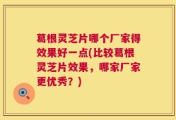 葛根灵芝片哪个厂家得效果好一点(比较葛根灵芝片效果，哪家厂家更优秀？)