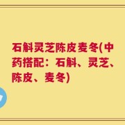 石斛灵芝陈皮麦冬(中药搭配：石斛、灵芝、陈皮、麦冬)