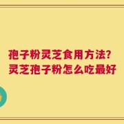孢子粉灵芝食用方法？灵芝孢子粉怎么吃最好