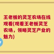 王老板的灵芝农场在线观看(观看王老板灵芝农场，领略灵芝产业的魅力)