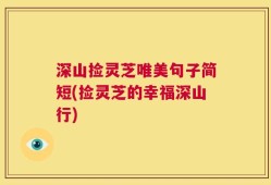 深山捡灵芝唯美句子简短(捡灵芝的幸福深山行)