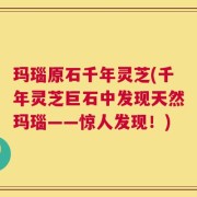 玛瑙原石千年灵芝(千年灵芝巨石中发现天然玛瑙——惊人发现！)