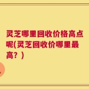 灵芝哪里回收价格高点呢(灵芝回收价哪里最高？)