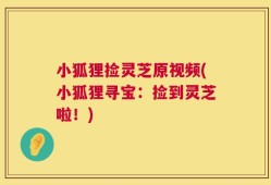 小狐狸捡灵芝原视频(小狐狸寻宝：捡到灵芝啦！)