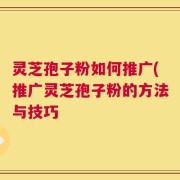 灵芝孢子粉如何推广(推广灵芝孢子粉的方法与技巧