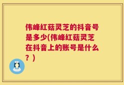 伟峰红菇灵芝的抖音号是多少(伟峰红菇灵芝在抖音上的账号是什么？)