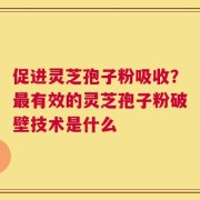 促进灵芝孢子粉吸收？最有效的灵芝孢子粉破壁技术是什么