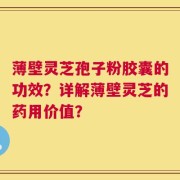 薄壁灵芝孢子粉胶囊的功效？详解薄壁灵芝的药用价值？