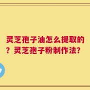 灵芝孢子油怎么提取的？灵芝孢子粉制作法？