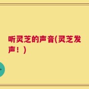 听灵芝的声音(灵芝发声！)
