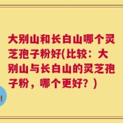 大别山和长白山哪个灵芝孢子粉好(比较：大别山与长白山的灵芝孢子粉，哪个更好？)