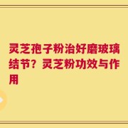 灵芝孢子粉治好磨玻璃结节？灵芝粉功效与作用