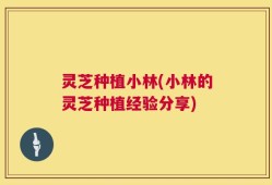 灵芝种植小林(小林的灵芝种植经验分享)
