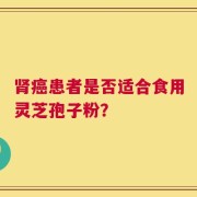 肾癌患者是否适合食用灵芝孢子粉？