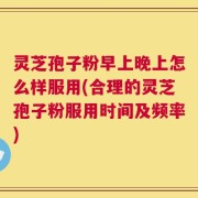 灵芝孢子粉早上晚上怎么样服用(合理的灵芝孢子粉服用时间及频率)