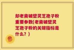 却老斋破壁灵芝孢子粉重要参数(老斋破壁灵芝孢子粉的关键指标是什么？)