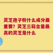 灵芝孢子粉什么成分最重要？灵芝三萜含量最高的灵芝是什么