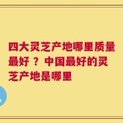 四大灵芝产地哪里质量最好 ？中国最好的灵芝产地是哪里