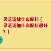灵芝汤放什么配料 (灵芝汤加什么配料最好？)