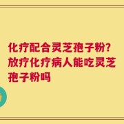 化疗配合灵芝孢子粉？放疗化疗病人能吃灵芝孢子粉吗
