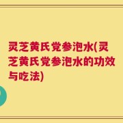 灵芝黄氏党参泡水(灵芝黄氏党参泡水的功效与吃法)