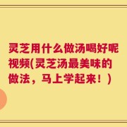 灵芝用什么做汤喝好呢视频(灵芝汤最美味的做法，马上学起来！)