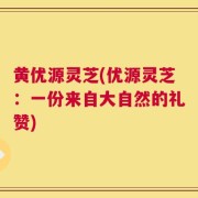黄优源灵芝(优源灵芝：一份来自大自然的礼赞)
