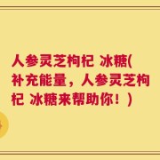 人参灵芝枸杞 冰糖(补充能量，人参灵芝枸杞 冰糖来帮助你！)
