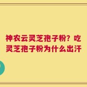 神农云灵芝孢子粉？吃灵芝孢子粉为什么出汗
