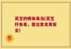 灵芝的柄有毒没(灵芝杆有毒，需注意食用安全)