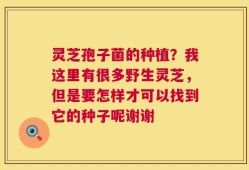 灵芝孢子菌的种植？我这里有很多野生灵芝，但是要怎样才可以找到它的种子呢谢谢