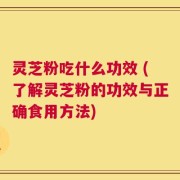 灵芝粉吃什么功效 (了解灵芝粉的功效与正确食用方法)