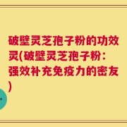 破壁灵芝孢子粉的功效灵(破壁灵芝孢子粉：强效补充免疫力的密友)