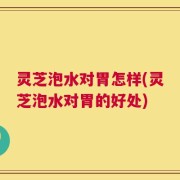 灵芝泡水对胃怎样(灵芝泡水对胃的好处)