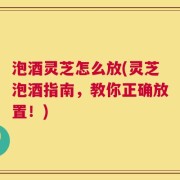 泡酒灵芝怎么放(灵芝泡酒指南，教你正确放置！)