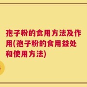 孢子粉的食用方法及作用(孢子粉的食用益处和使用方法)