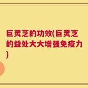 巨灵芝的功效(巨灵芝的益处大大增强免疫力)