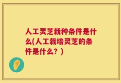 人工灵芝栽种条件是什么(人工栽培灵芝的条件是什么？)