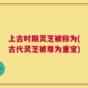 上古时期灵芝被称为(古代灵芝被尊为重宝)