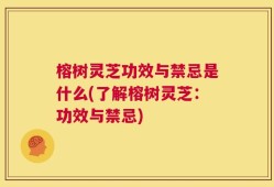 榕树灵芝功效与禁忌是什么(了解榕树灵芝：功效与禁忌)