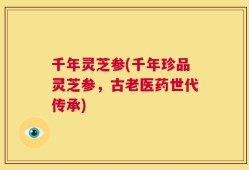 千年灵芝参(千年珍品灵芝参，古老医药世代传承)