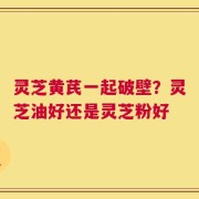 灵芝黄芪一起破壁？灵芝油好还是灵芝粉好