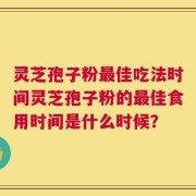 灵芝孢子粉最佳吃法时间灵芝孢子粉的最佳食用时间是什么时候？